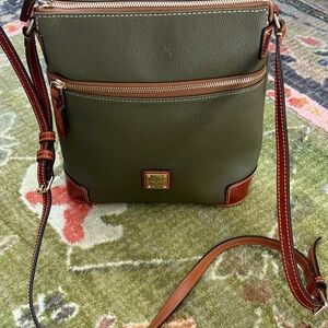 Dooney & Bourke Green and Tan Crossbody Bag